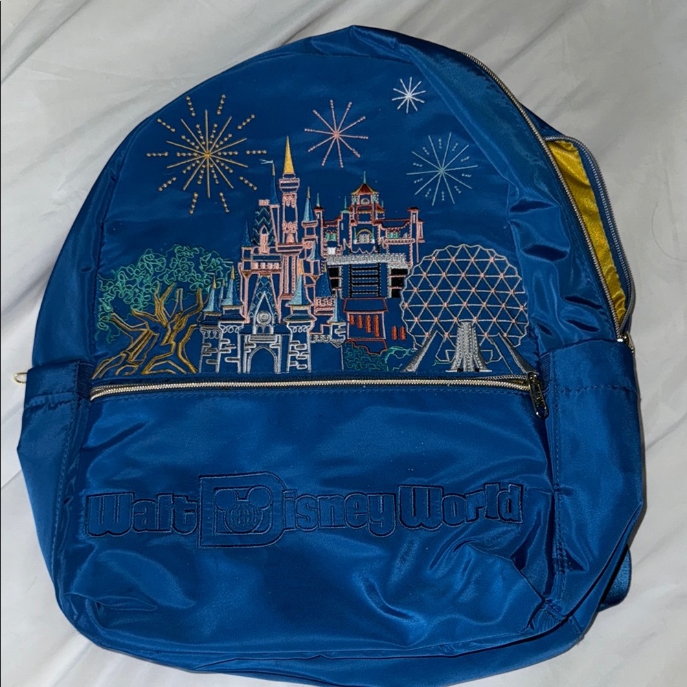 Disney Blue Backpack with Colorful Embroidery